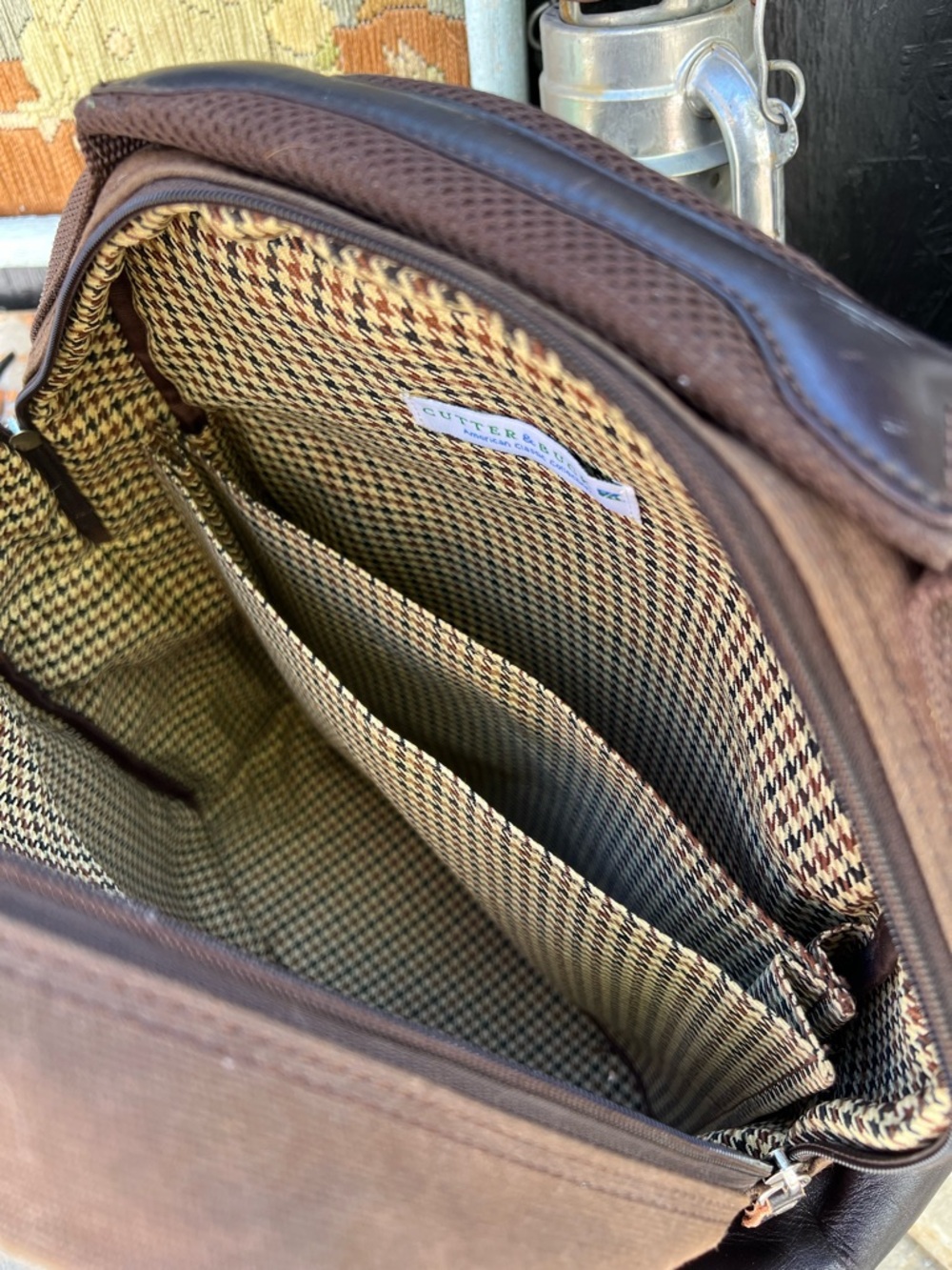Cutter & Buck Canvas and Leather Backpack. - Picture 7 of 14
